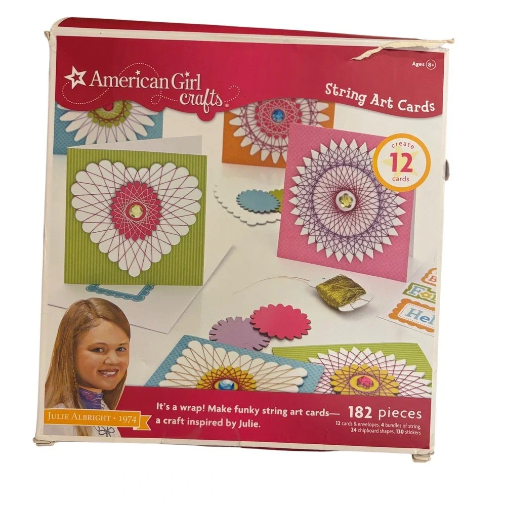 American Girl Crafts String Art Cards Julie Albright Kit 182 Pieces New Open Box